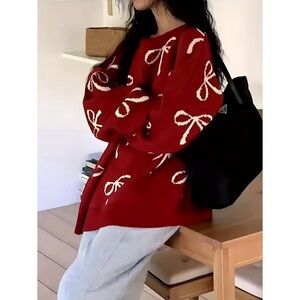 NWT Long Sleeve Oversized Bow Sweater XL